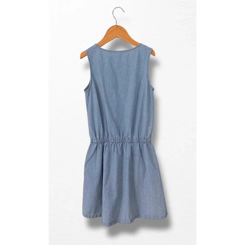Uniqlo Girls’ Chambray Sleeveless Dress, Size 7/8
